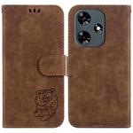 For Infinix Hot 30 Little Tiger Embossed Leather Phone Case(Brown)