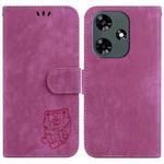 For Infinix Hot 30 Little Tiger Embossed Leather Phone Case(Rose Red)