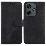 For Infinix Hot 30 Little Tiger Embossed Leather Phone Case(Black)