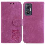 For Infinix Hot 20 5G Little Tiger Embossed Leather Phone Case(Rose Red)