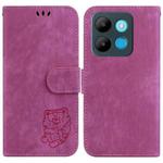 For Infinix Smart 7 African / 6515 Little Tiger Embossed Leather Phone Case(Rose Red)