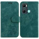 For Infinix Hot 20 Play Little Tiger Embossed Leather Phone Case(Green)