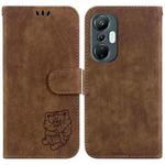 For Infinix Hot 20S Little Tiger Embossed Leather Phone Case(Brown)