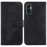 For Infinix Hot 20 Little Tiger Embossed Leather Phone Case(Black)