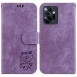For Infinix Zero 20 X6821 Little Tiger Embossed Leather Phone Case(Purple)