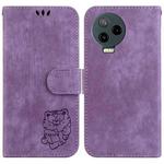 For Infinix Note 12 2023 / 12 Pro 4G Little Tiger Embossed Leather Phone Case(Purple)