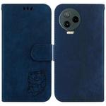 For Infinix Note 12 2023 / 12 Pro 4G Little Tiger Embossed Leather Phone Case(Dark Blue)