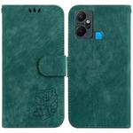 For Infinix Smart 6 Plus Little Tiger Embossed Leather Phone Case(Green)