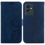 For Infinix Note 12 5G / 12 Pro 5G Little Tiger Embossed Leather Phone Case(Dark Blue)
