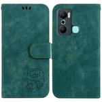 For Infinix Hot 12 Play Little Tiger Embossed Leather Phone Case(Green)