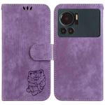 For Infinix Note 12 VIP Little Tiger Embossed Leather Phone Case(Purple)