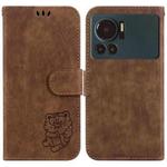 For Infinix Note 12 VIP Little Tiger Embossed Leather Phone Case(Brown)