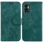 For Infinix Hot 12 Little Tiger Embossed Leather Phone Case(Green)