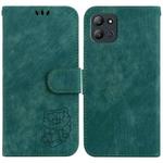 For Infinix Hot 11 2022 Little Tiger Embossed Leather Phone Case(Green)