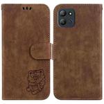 For Infinix Hot 11 2022 Little Tiger Embossed Leather Phone Case(Brown)