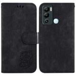 For Infinix Hot 12i Little Tiger Embossed Leather Phone Case(Black)