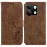 For Infinix Smart 7 HD Little Tiger Embossed Leather Phone Case(Brown)