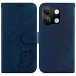 For Infinix Smart 7 HD Little Tiger Embossed Leather Phone Case(Dark Blue)