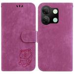 For Infinix Smart 7 HD Little Tiger Embossed Leather Phone Case(Rose Red)
