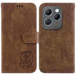 For Infinix Hot 40 / 40 Pro Little Tiger Embossed Leather Phone Case(Brown)