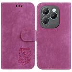 For Infinix Hot 40 / 40 Pro Little Tiger Embossed Leather Phone Case(Rose Red)