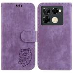 For Infinix Note 40 Pro 4G / 5G Little Tiger Embossed Leather Phone Case(Purple)