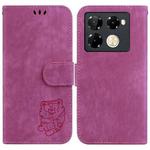 For Infinix Note 40 Pro 4G / 5G Little Tiger Embossed Leather Phone Case(Rose Red)