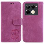 For Infinix Note 40 Pro+ Little Tiger Embossed Leather Phone Case(Rose Red)