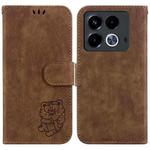 For Infinix Note 40 4G Little Tiger Embossed Leather Phone Case(Brown)