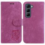 For Infinix Hot 50 4G Little Tiger Embossed Leather Phone Case(Rose Red)