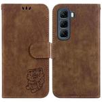 For Infinix Hot 50 5G Little Tiger Embossed Leather Phone Case(Brown)