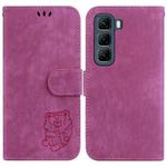 For Infinix Hot 50 5G Little Tiger Embossed Leather Phone Case(Rose Red)