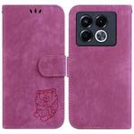 For Infinix Note 40 5G Little Tiger Embossed Leather Phone Case(Rose Red)