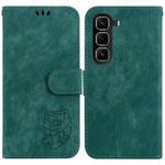 For Infinix Hot 50 Pro 4G Little Tiger Embossed Leather Phone Case(Green)