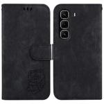For Infinix Hot 50 Pro 4G Little Tiger Embossed Leather Phone Case(Black)