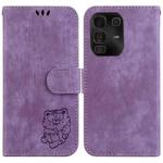 For Infinix Note 50 Pro+ Little Tiger Embossed Leather Phone Case(Purple)