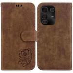 For Infinix Note 50 Pro+ Little Tiger Embossed Leather Phone Case(Brown)