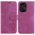 For Infinix Note 50 Pro+ Little Tiger Embossed Leather Phone Case(Rose Red)