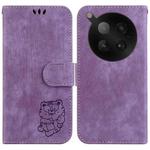 For Infinix Zero 40 4G / 5G Little Tiger Embossed Leather Phone Case(Purple)