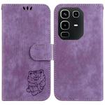 For Infinix Note 50 4G / Note 50 Pro 4G Little Tiger Embossed Leather Phone Case(Purple)