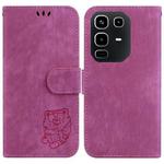 For Infinix Note 50 4G / Note 50 Pro 4G Little Tiger Embossed Leather Phone Case(Rose Red)
