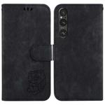 For Sony Xperia 1 V Little Tiger Embossed Leather Phone Case(Black)
