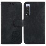 For Sony Xperia 10 V Little Tiger Embossed Leather Phone Case(Black)