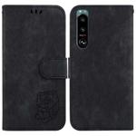 For Sony Xperia 5 III Little Tiger Embossed Leather Phone Case(Black)