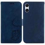 For Sony Xperia 10 VI Little Tiger Embossed Leather Phone Case(Dark Blue)