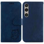 For Sony Xperia 1 VI Little Tiger Embossed Leather Phone Case(Dark Blue)