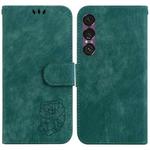 For Sony Xperia 1 VII Little Tiger Embossed Leather Phone Case(Green)