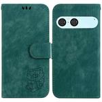 For Sony Xperia 10 VII Little Tiger Embossed Leather Phone Case(Green)