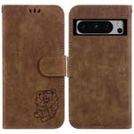 For Google Pixel 8 Pro Little Tiger Embossed Leather Phone Case(Brown)