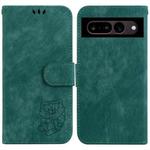 For Google Pixel 7 Pro Little Tiger Embossed Leather Phone Case(Green)